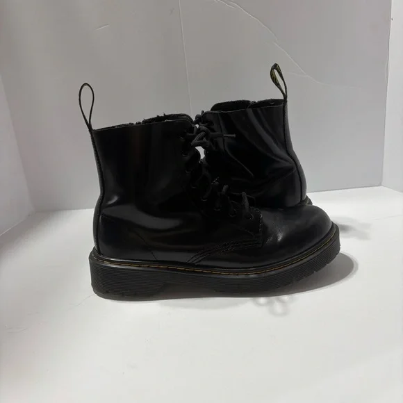 Dr Martens Kids Size 4 Pascal Bex J Black Leather Combat bootie - Picture 3 of 6